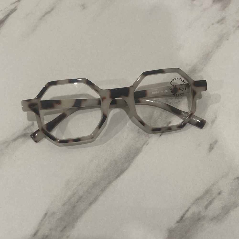 Octagon Tortoiseshell Acetate Eyeglass Frames - Neutral Tortoise